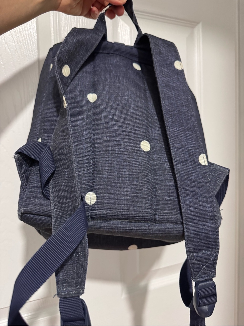 Herschel Supply Company Navy Blue Polka Dot Canvas Backpack - Picture 2 of 5